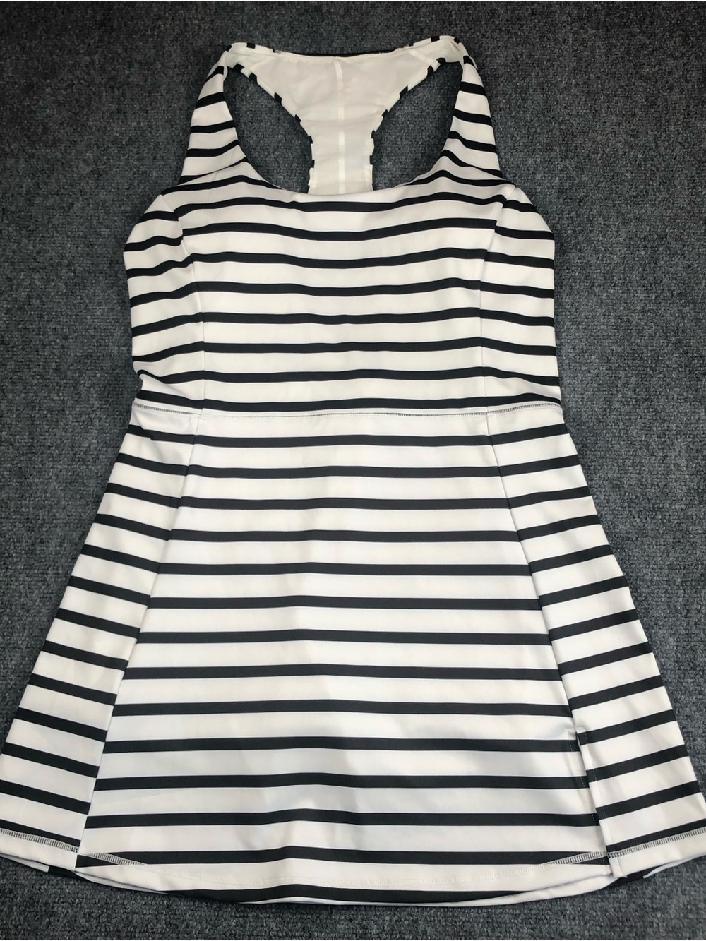 J. Crew Black and White Striped Racerback sport Dress